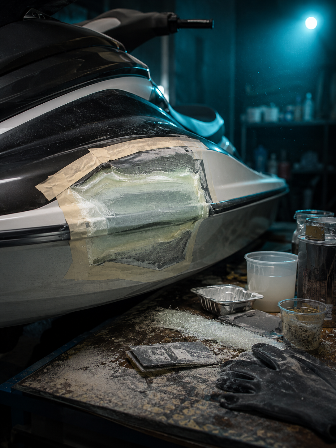 Fiberglass repair illustration